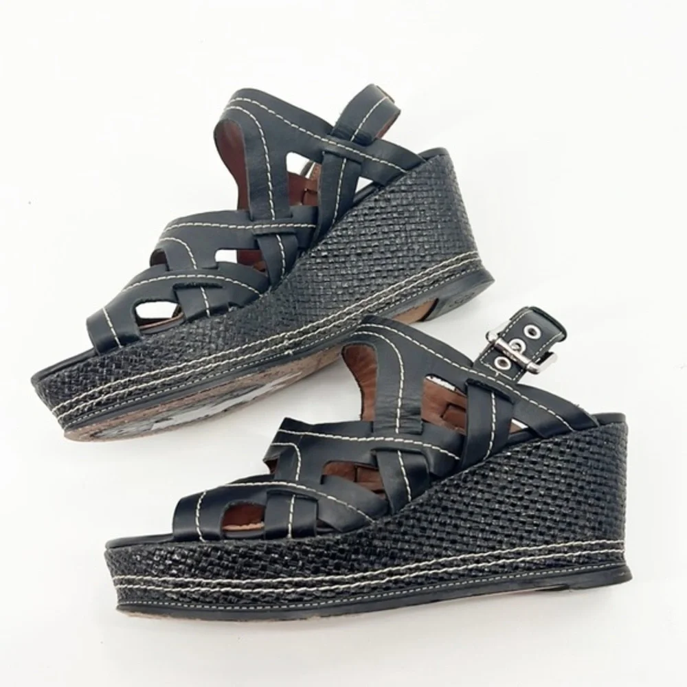 Donald J. Pliner Fran Platform Wedge Sandal Black size 7